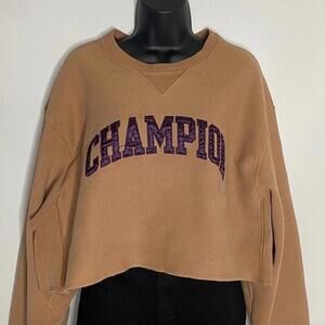 Champion Cropped Hoodie - Vintage Style